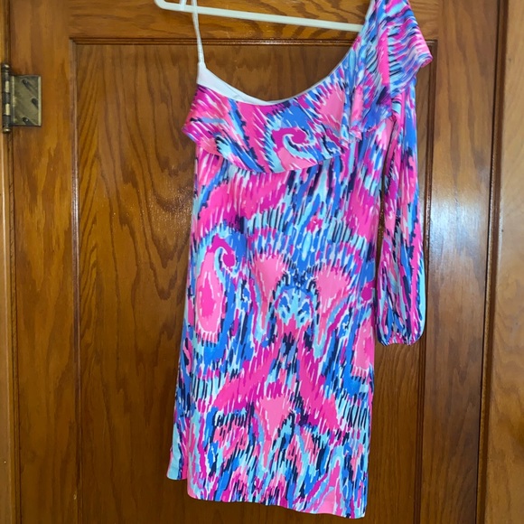 NWOT Lilly Pulitzer One-Shoulder Amante Silk Dress - Picture 10 of 10